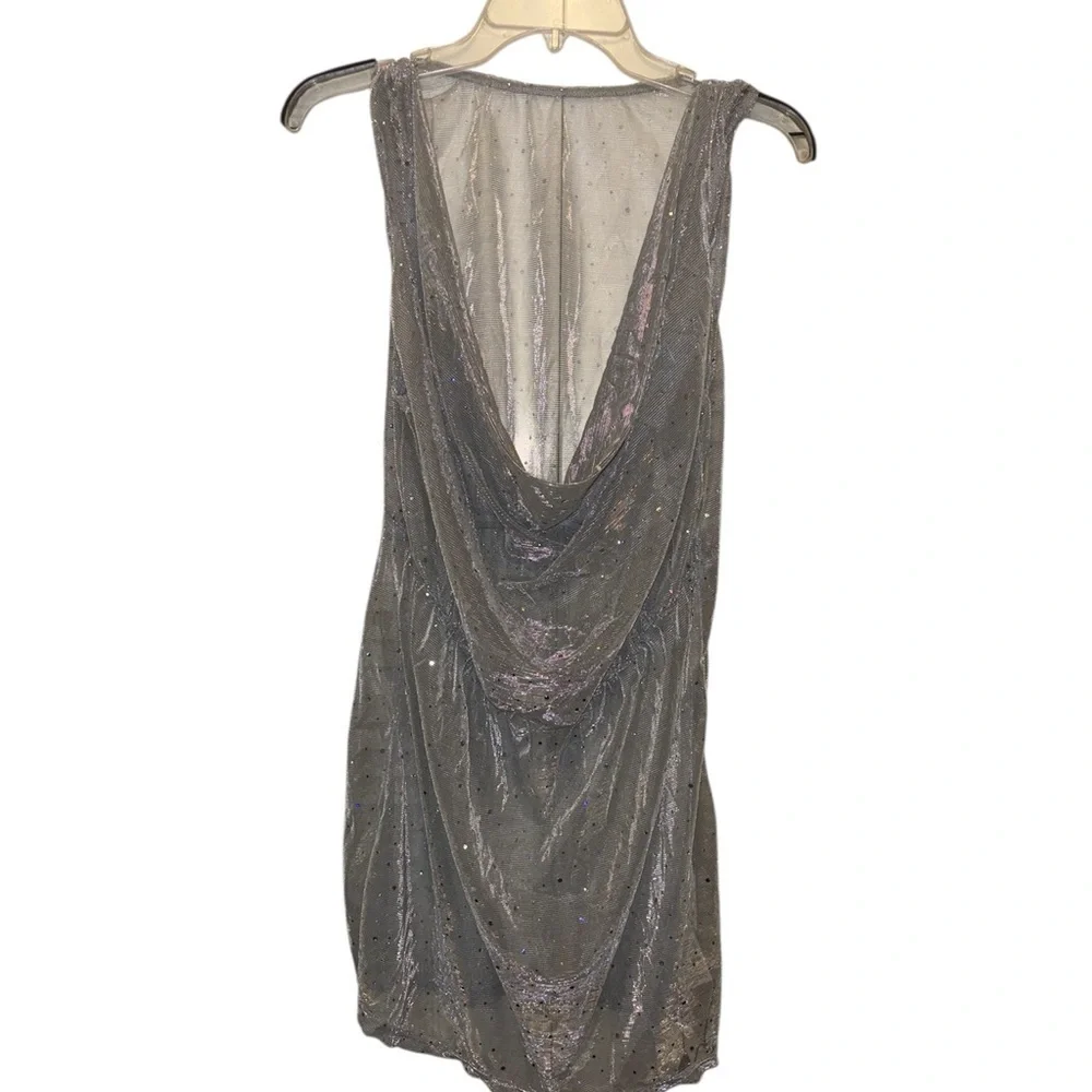 Shein Swim Vcay Plus Draped Collar Mesh Cover Up Dress